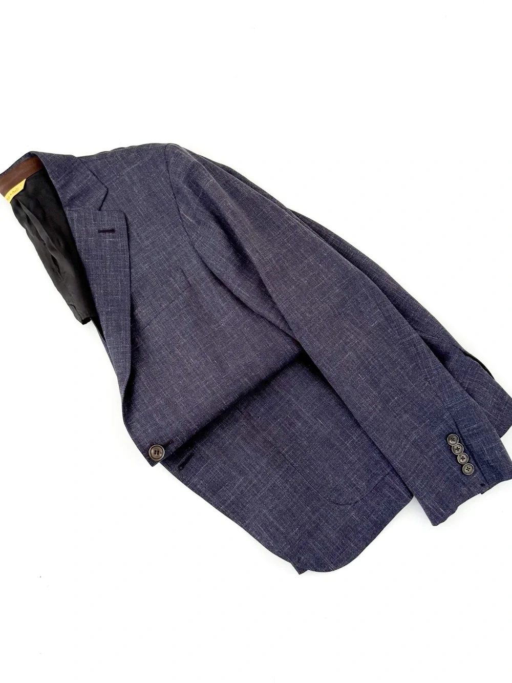 Canali Kei Dark Navy Blue Wool Silk Linen Textured Sport Coat Blazer Men's 42R